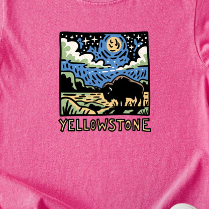 Yellowstone National Park at Night Kids Cotton T-Shirt
