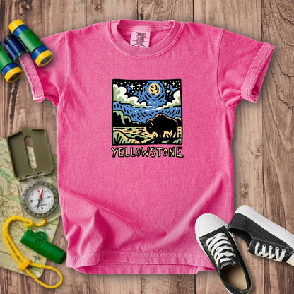 Yellowstone National Park at Night Kids Cotton T-Shirt