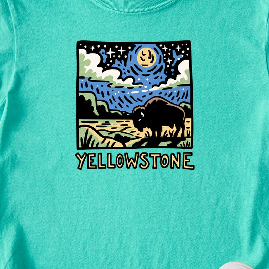 Yellowstone National Park at Night Kids Cotton T-Shirt