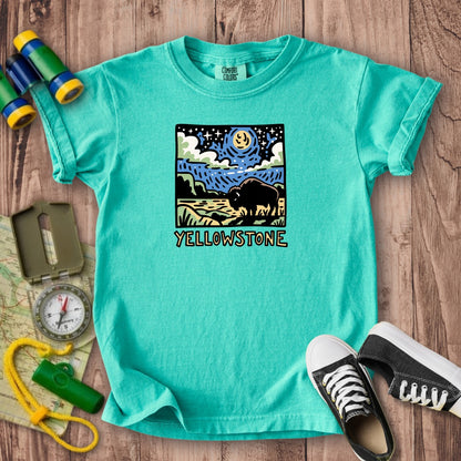 Yellowstone National Park at Night Kids Cotton T-Shirt