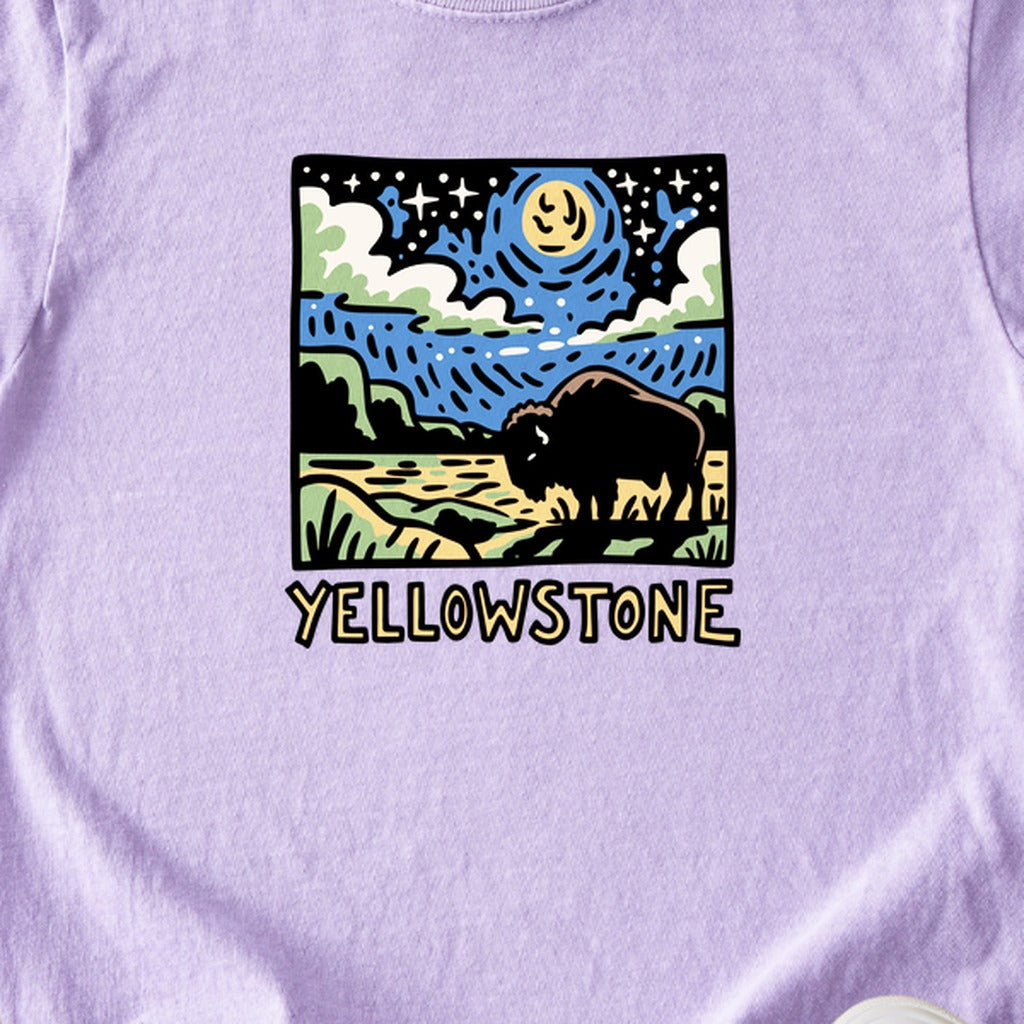 Yellowstone National Park at Night Kids Cotton T-Shirt