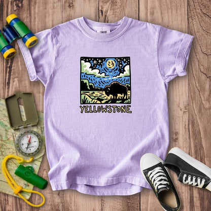 Yellowstone National Park at Night Kids Cotton T-Shirt