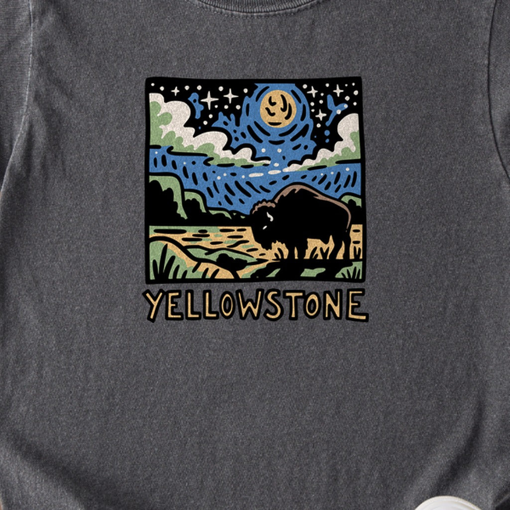 Yellowstone National Park at Night Kids Cotton T-Shirt