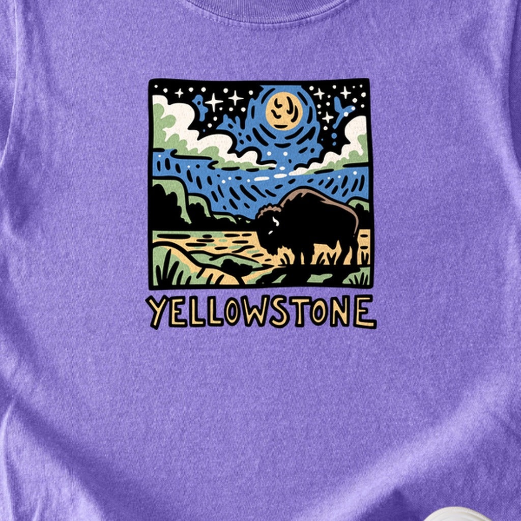 Yellowstone National Park at Night Kids Cotton T-Shirt