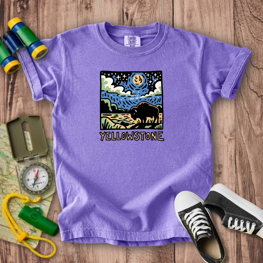 Yellowstone National Park at Night Kids Cotton T-Shirt