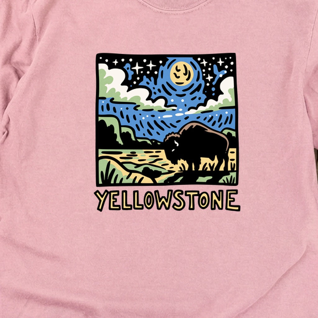 Yellowstone National Park at Night Cotton Long Sleeve