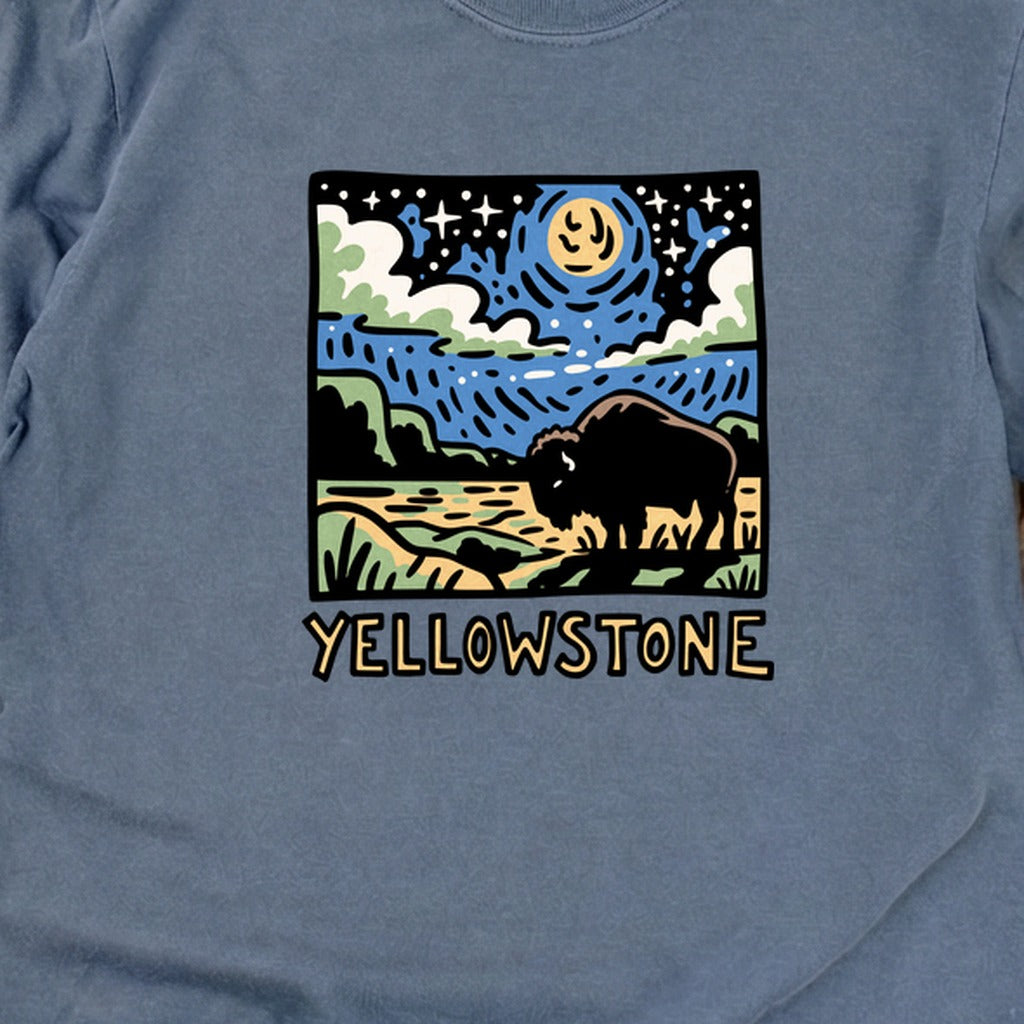 Yellowstone National Park at Night Cotton Long Sleeve