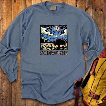 Yellowstone National Park at Night Cotton Long Sleeve