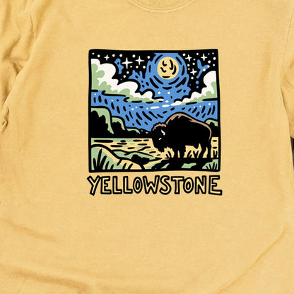 Yellowstone National Park at Night Cotton Long Sleeve