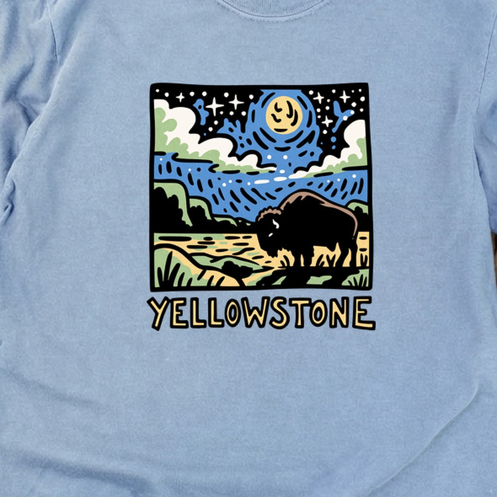Yellowstone National Park at Night Cotton Long Sleeve