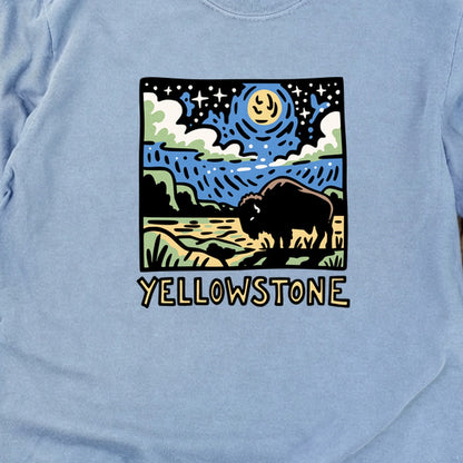 Yellowstone National Park at Night Cotton Long Sleeve