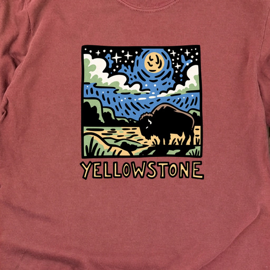 Yellowstone National Park at Night Cotton Long Sleeve