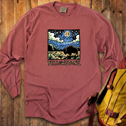 Yellowstone National Park at Night Cotton Long Sleeve