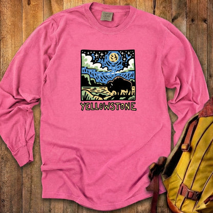Yellowstone National Park at Night Cotton Long Sleeve