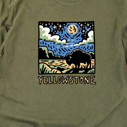 Yellowstone National Park at Night Cotton Long Sleeve