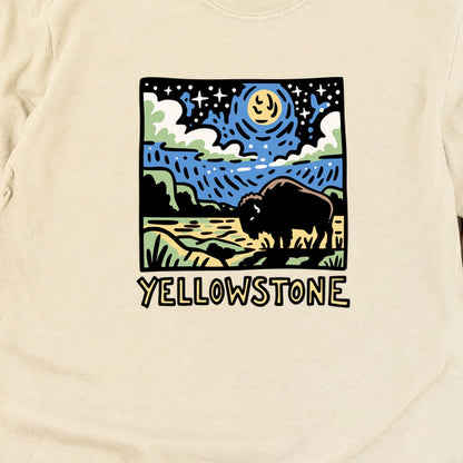 Yellowstone National Park at Night Cotton Long Sleeve