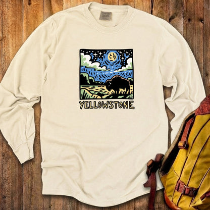 Yellowstone National Park at Night Cotton Long Sleeve