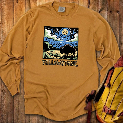 Yellowstone National Park at Night Cotton Long Sleeve