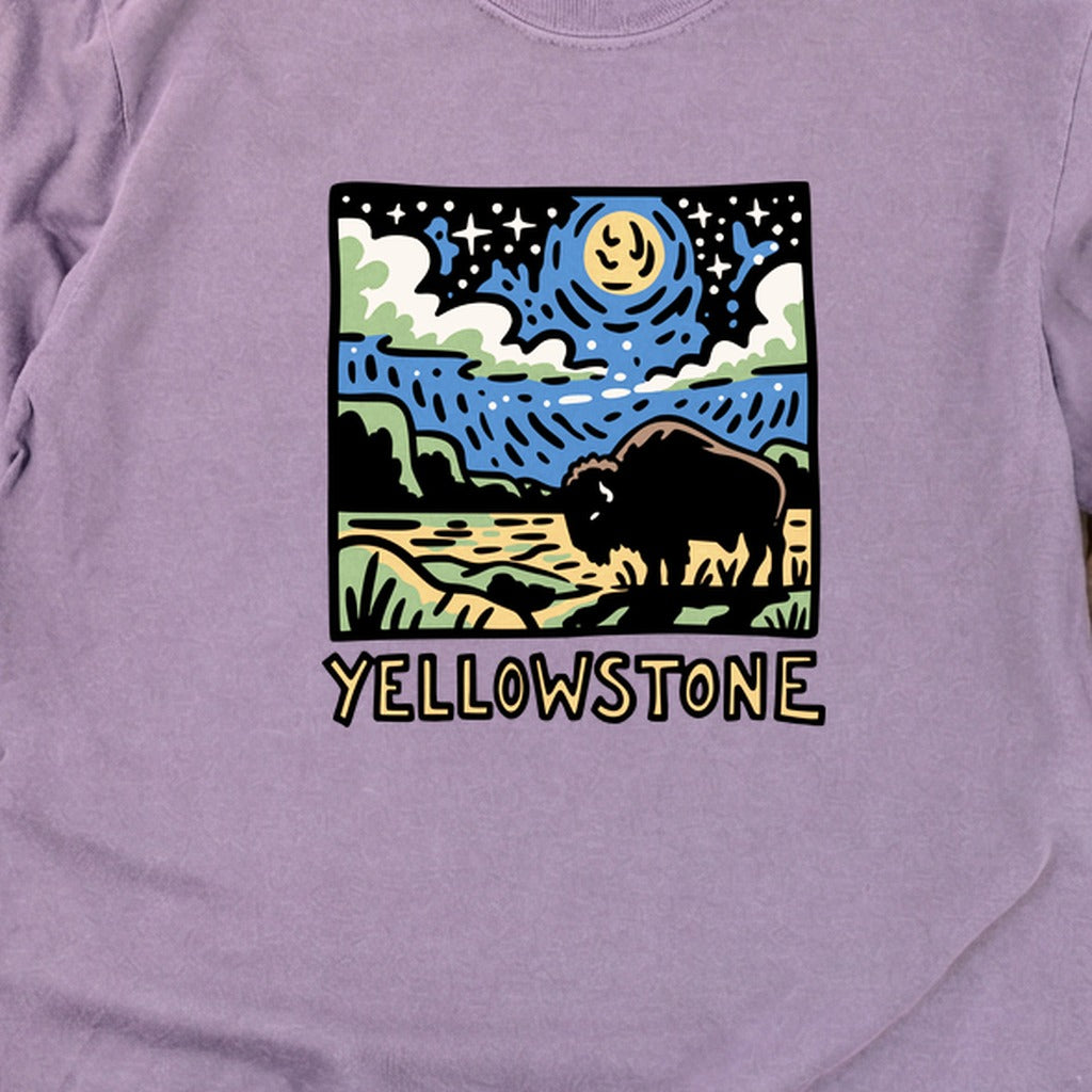 Yellowstone National Park at Night Cotton Long Sleeve