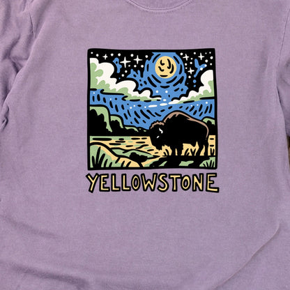 Yellowstone National Park at Night Cotton Long Sleeve