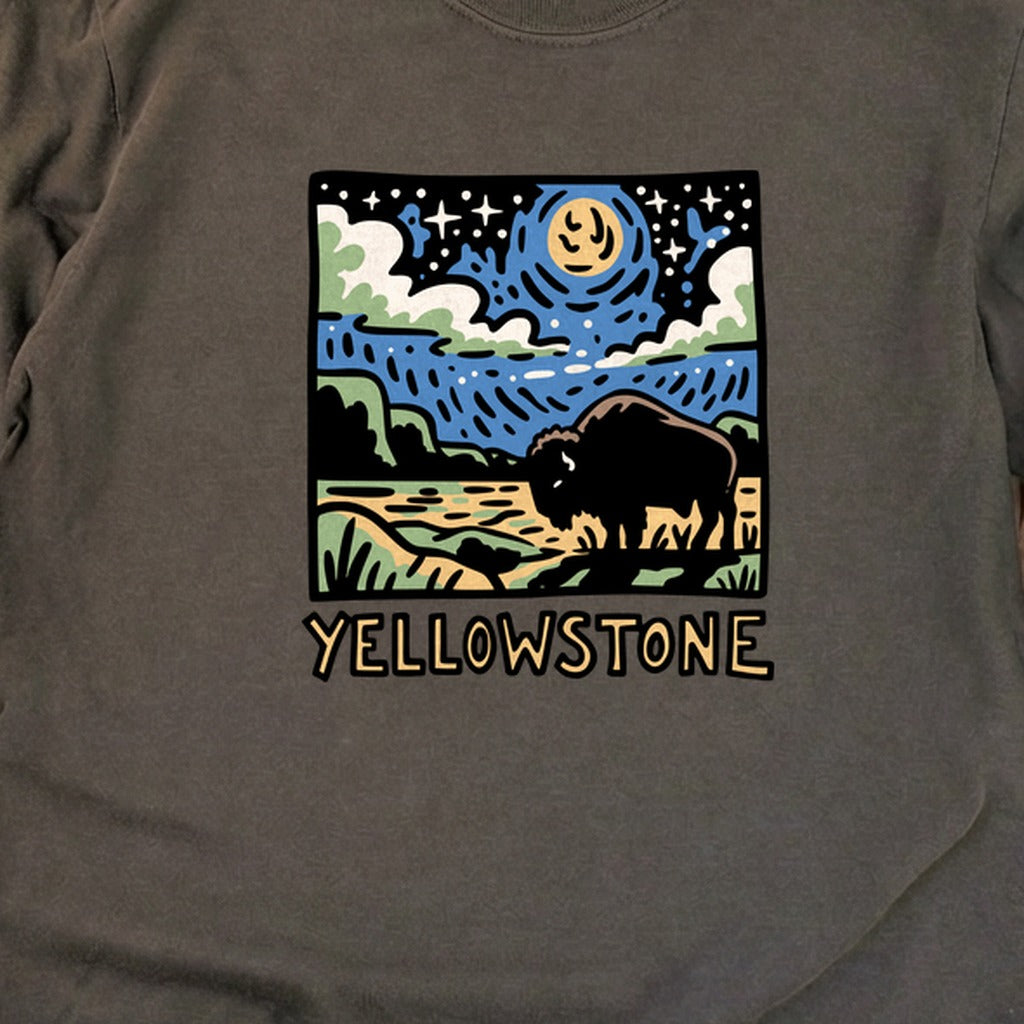 Yellowstone National Park at Night Cotton Long Sleeve