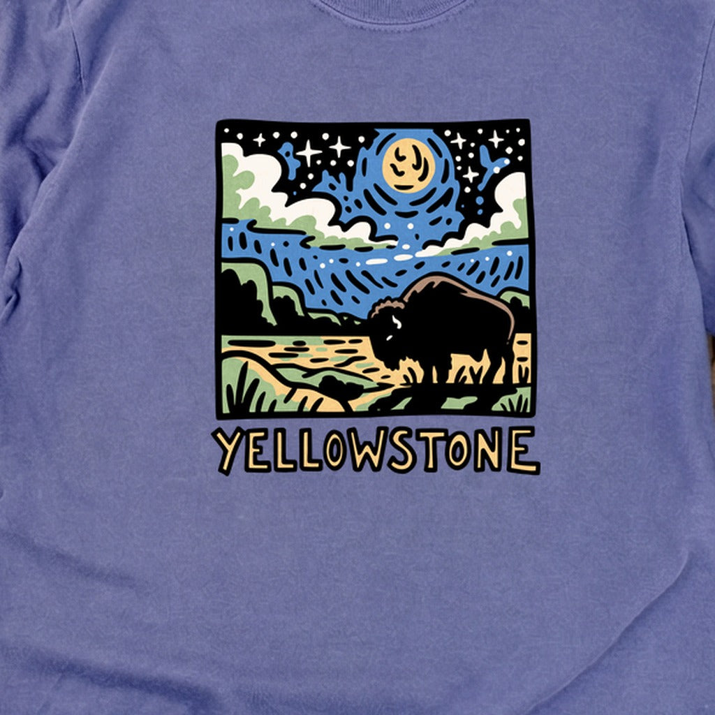 Yellowstone National Park at Night Cotton Long Sleeve