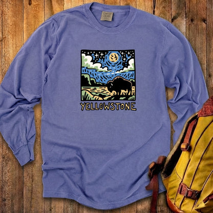 Yellowstone National Park at Night Cotton Long Sleeve