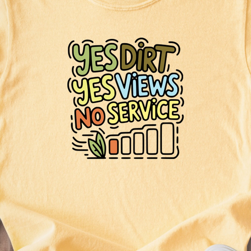 Yes Dirt Yes Views No Service Kids Cotton T-Shirt