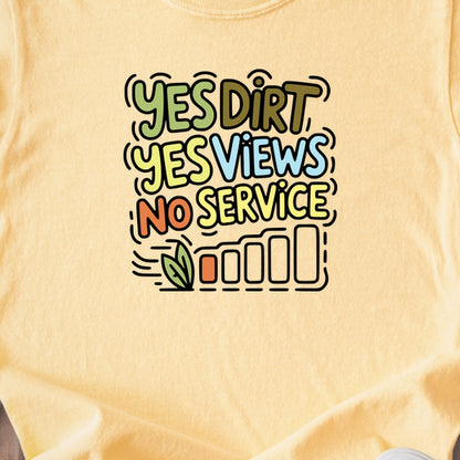 Yes Dirt Yes Views No Service Kids Cotton T-Shirt