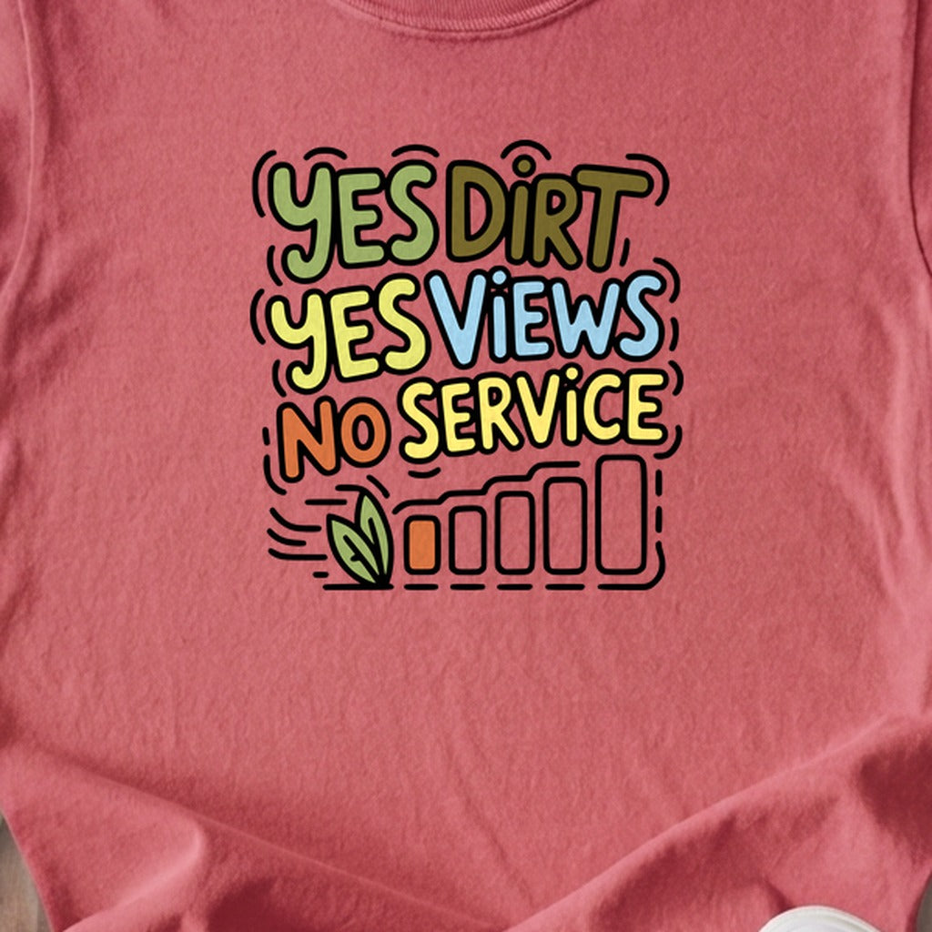 Yes Dirt Yes Views No Service Kids Cotton T-Shirt