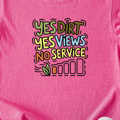 Yes Dirt Yes Views No Service Kids Cotton T-Shirt