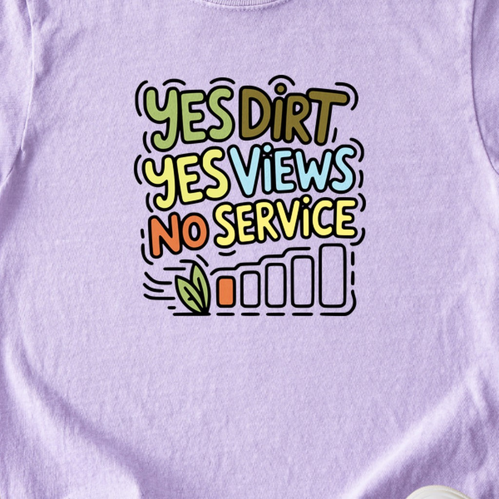 Yes Dirt Yes Views No Service Kids Cotton T-Shirt