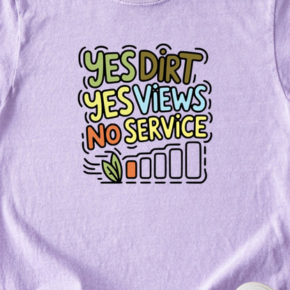 Yes Dirt Yes Views No Service Kids Cotton T-Shirt