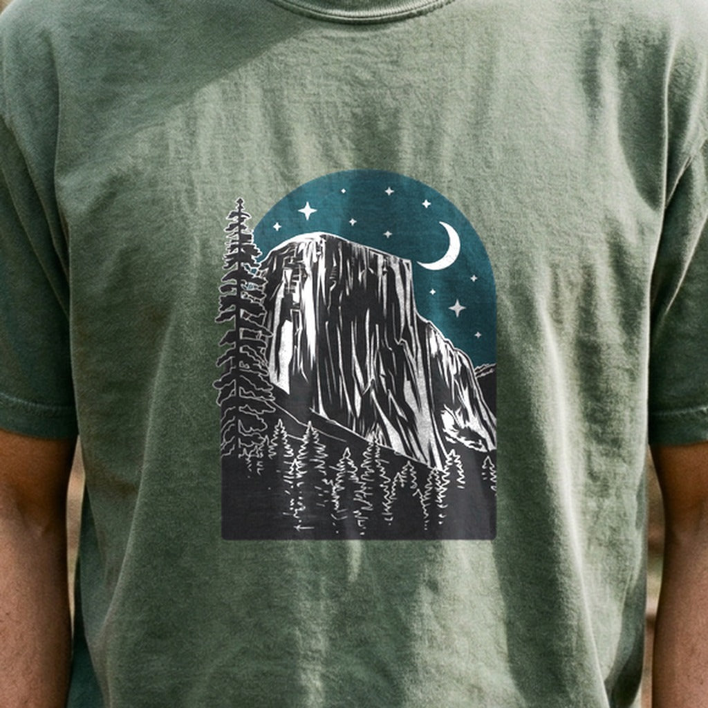 Yosemite El Capitan at Night Cotton T-Shirt