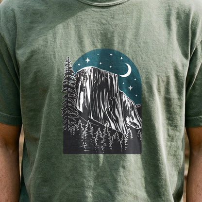 Yosemite El Capitan at Night Cotton T-Shirt