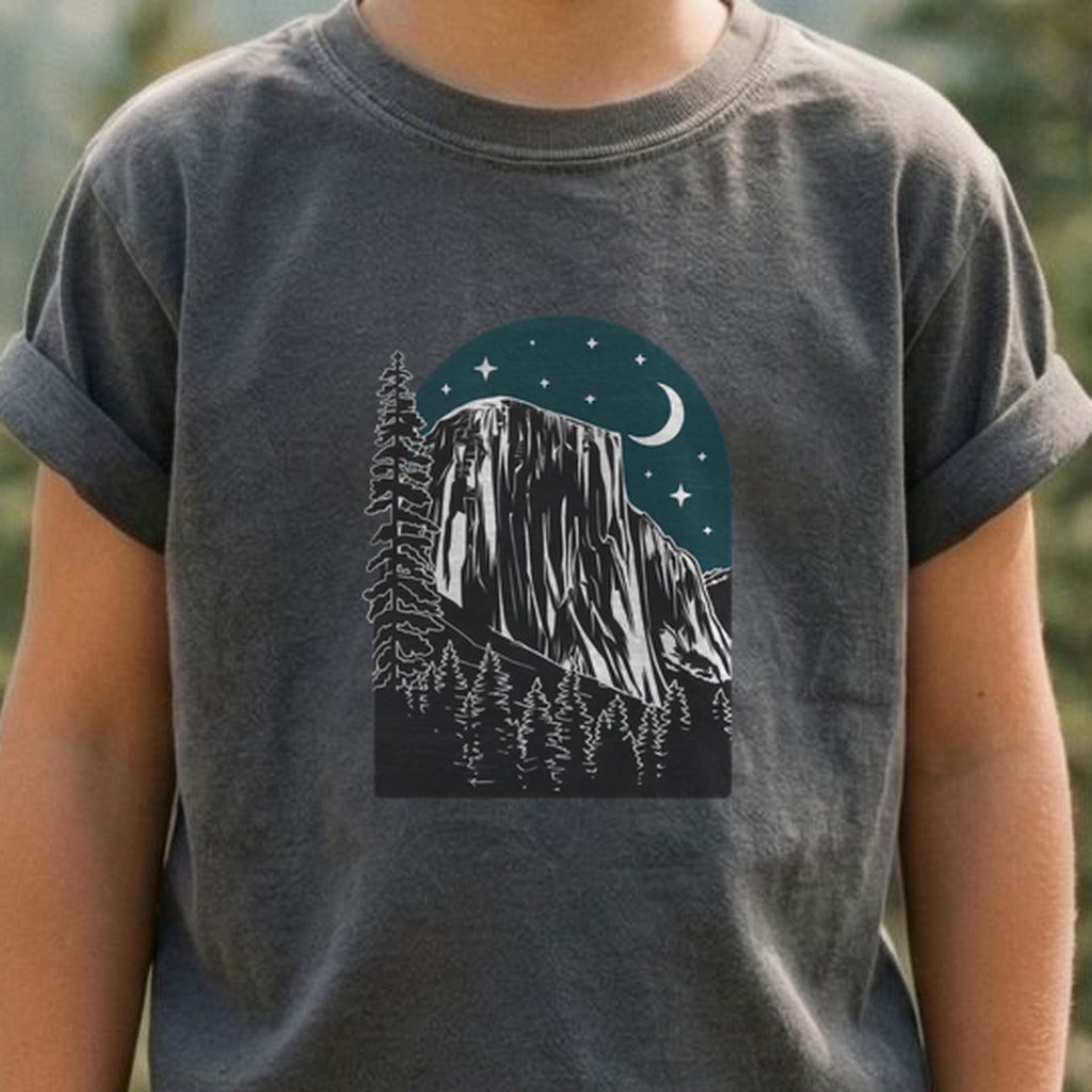 Yosemite El Capitan at Night Kids Cotton T-Shirt
