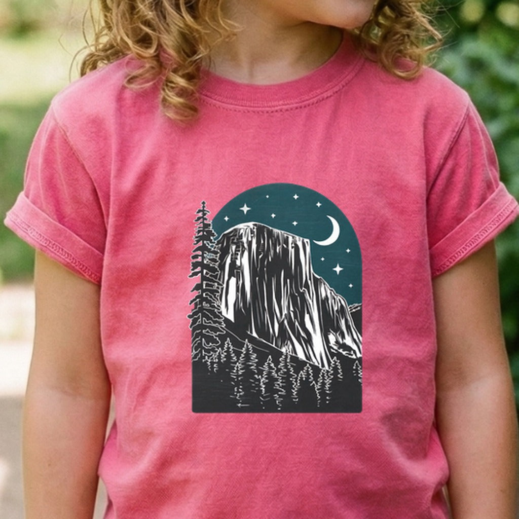 Yosemite El Capitan at Night Kids Cotton T-Shirt