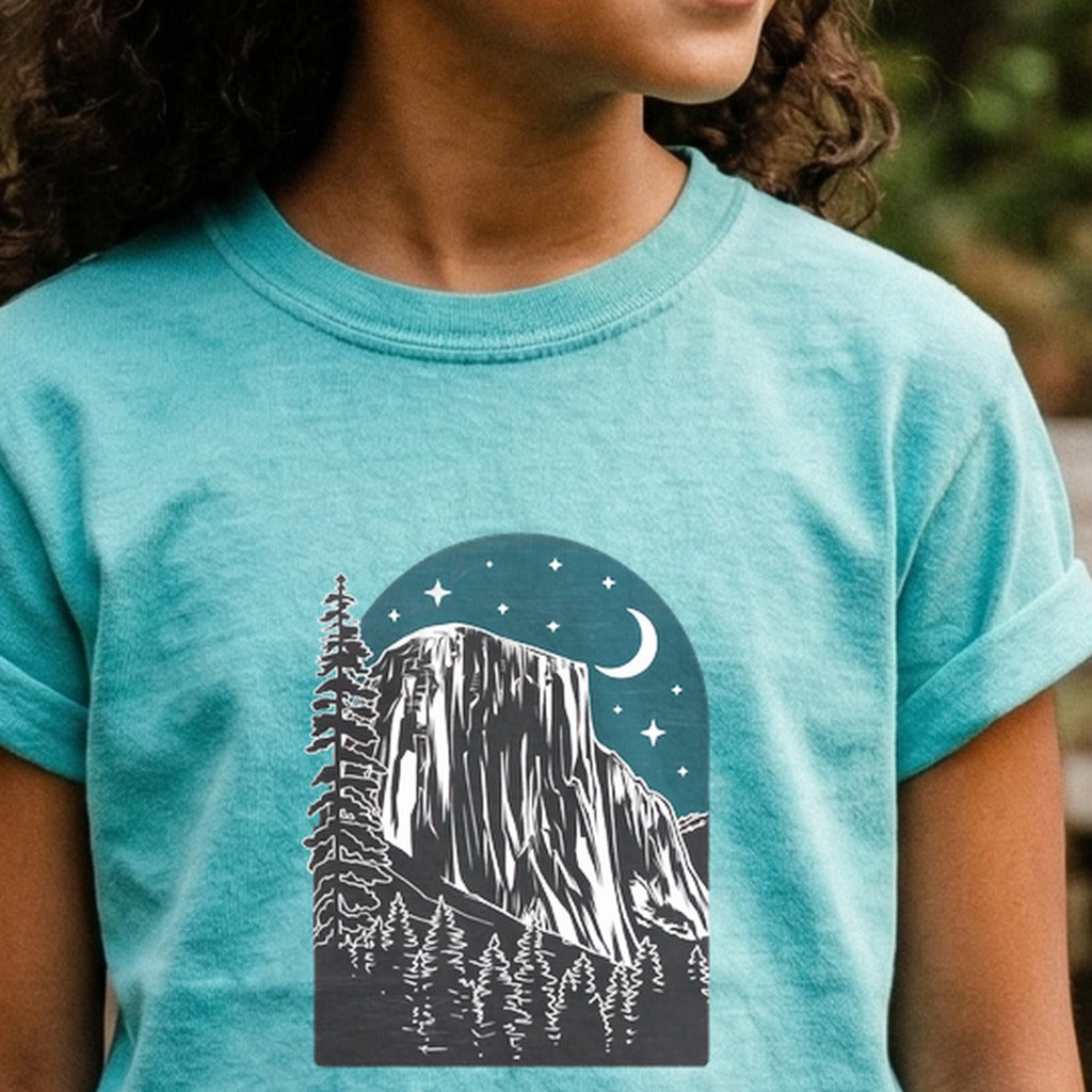 Yosemite El Capitan at Night Kids Cotton T-Shirt