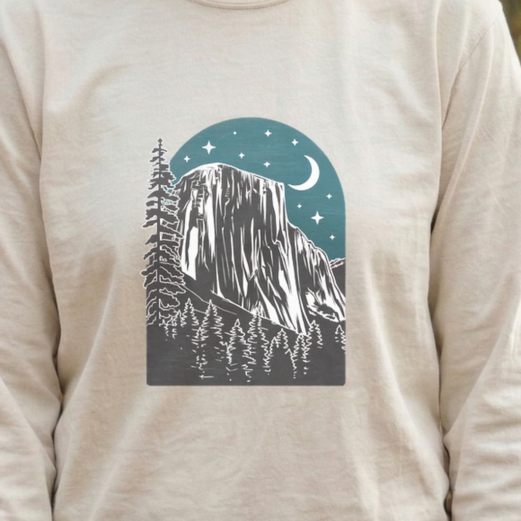 Yosemite El Capitan at Night Cotton Long Sleeve