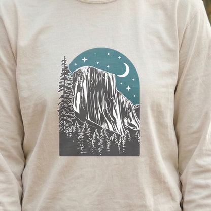 Yosemite El Capitan at Night Cotton Long Sleeve
