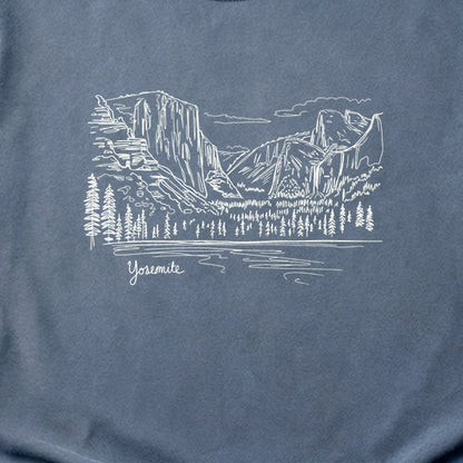 Yosemite Line Drawing Cotton T-Shirt