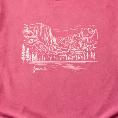 Yosemite Line Drawing Cotton T-Shirt