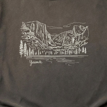 Yosemite Line Drawing Cotton T-Shirt