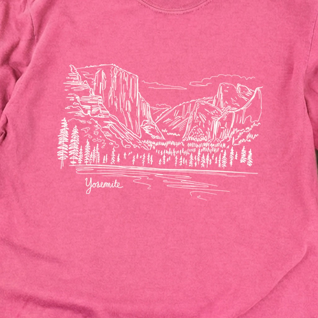 Yosemite Line Drawing Cotton Long Sleeve
