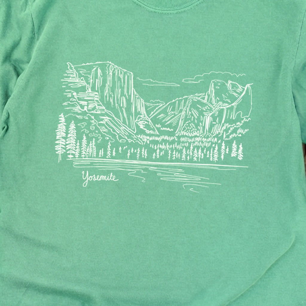 Yosemite Line Drawing Cotton Long Sleeve