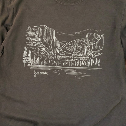 Yosemite Line Drawing Cotton Long Sleeve