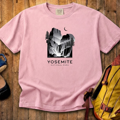 Yosemite National Park Noir Cotton T-Shirt