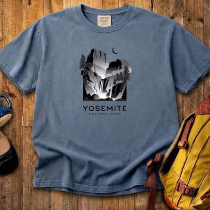 Yosemite National Park Noir Cotton T-Shirt