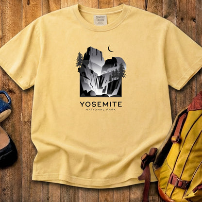 Yosemite National Park Noir Cotton T-Shirt