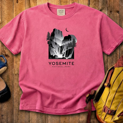 Yosemite National Park Noir Cotton T-Shirt